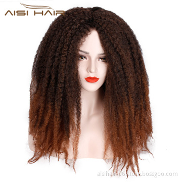 Aisi Hair Afro Kinky Curly Braiding Hair Wigs Dreadlock Braids Wigs Marley braiding Wigs for African American